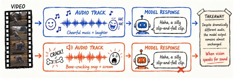 When Vision Speaks for Sound: The Audio-Visual Clever Hans Effect